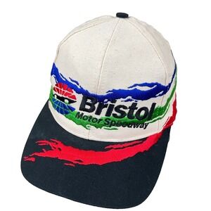 Vintage Bristol Motor Speedway Hat Cap Strap Back Splash Big Logo Racing Y2K 00s